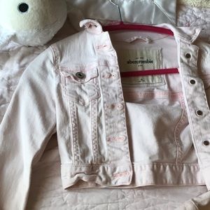 Girls Size M Abercrombie Kids Pink Denim Jacket